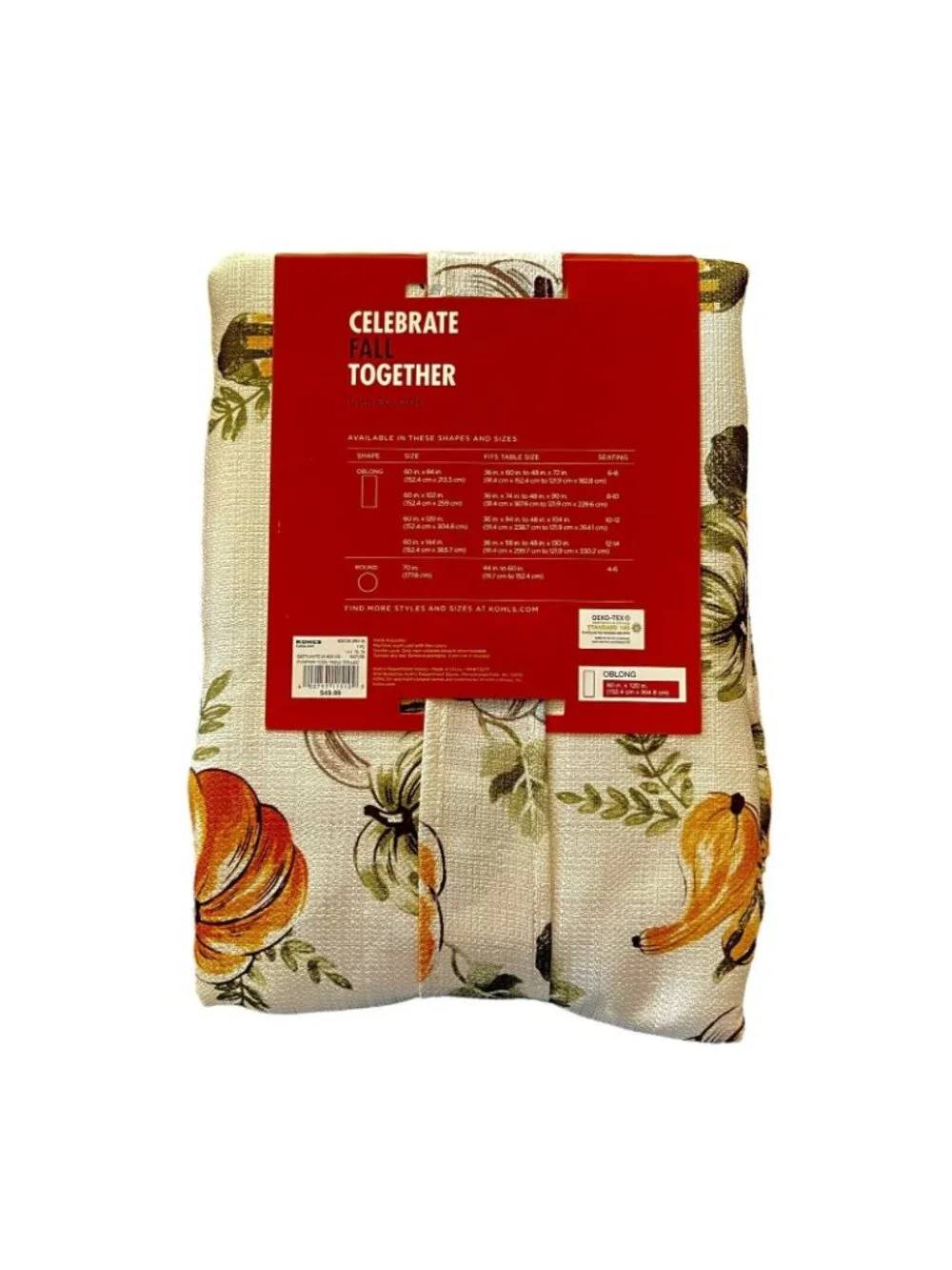 Celebrate Fall Together Pumpkin Toss Tablecloth Oblong 60